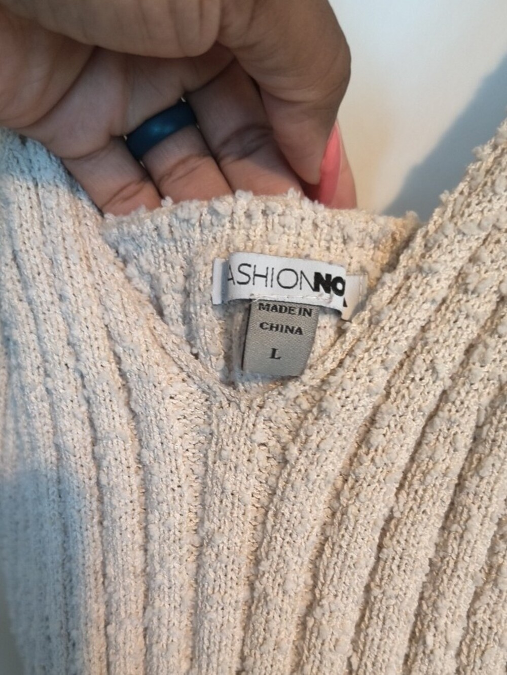 Fashion Nova Cream Ribbed Knit Tank - Picture 3 of 3